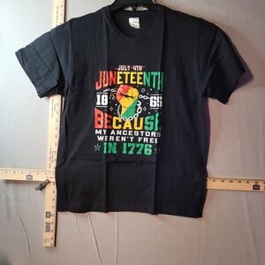 Graphic Tops Juneteenth 1865 Black History Cotton T-Shirt Mens Medium Black